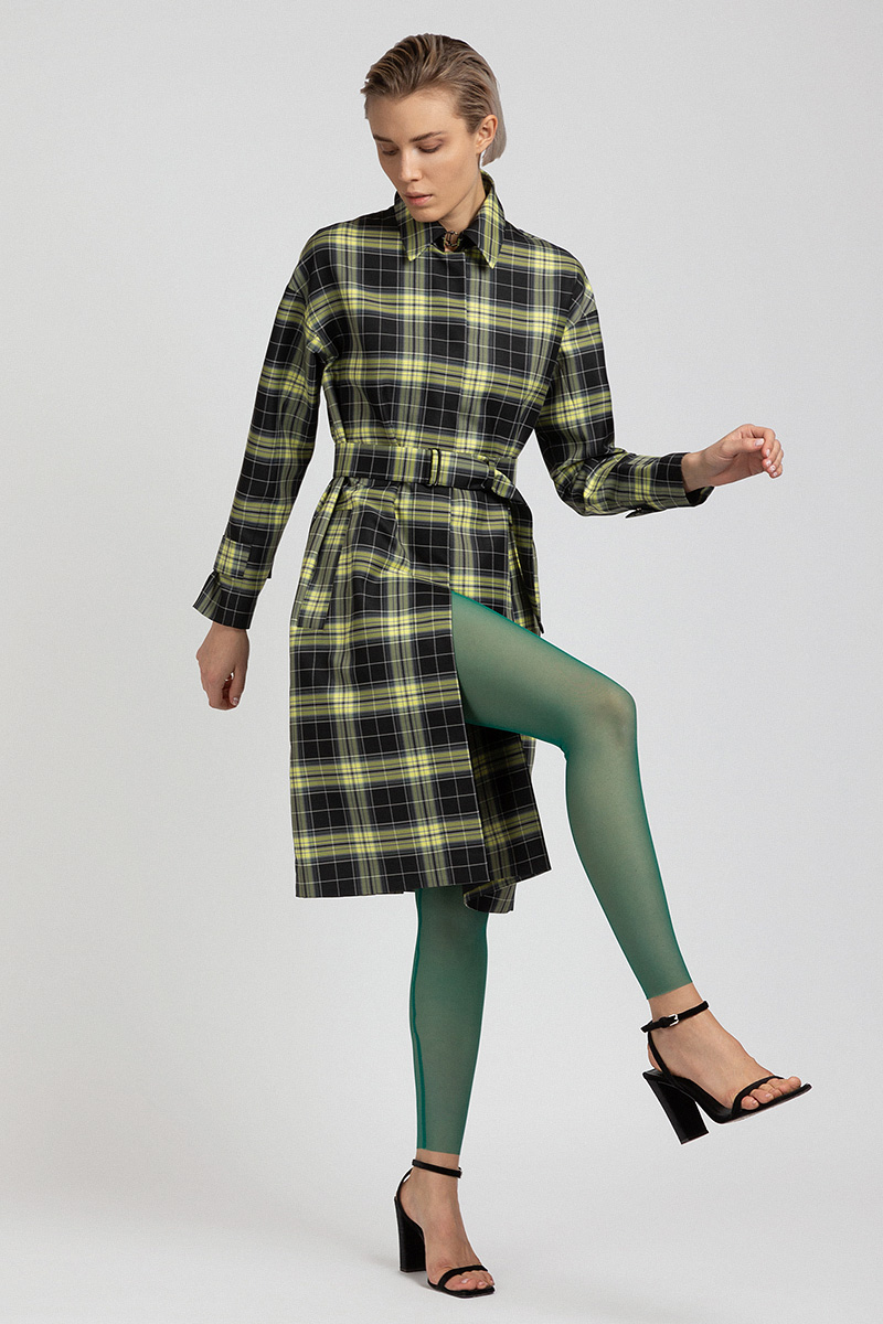 Оригинальные облегающие брюки VASSA&Co, пол женский, цвет зеленый