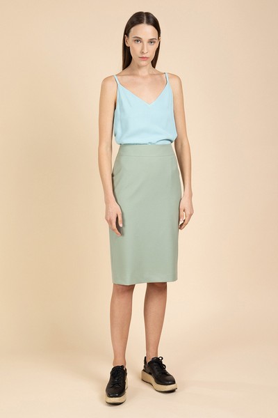 Классическая юбка зауженного силуэта VASSA&Co, пол женский, цвет хаки