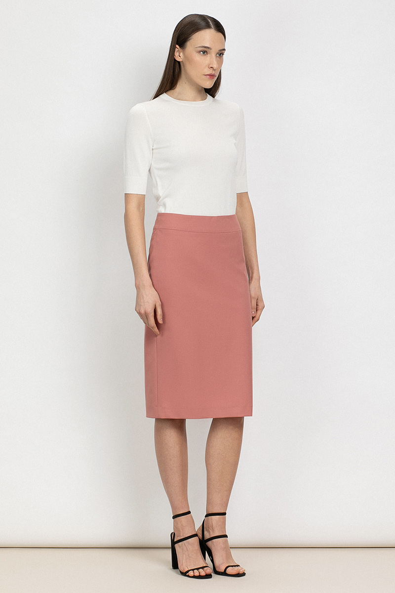 Классическая юбка зауженного силуэта VASSA&Co, пол женский, цвет розовый