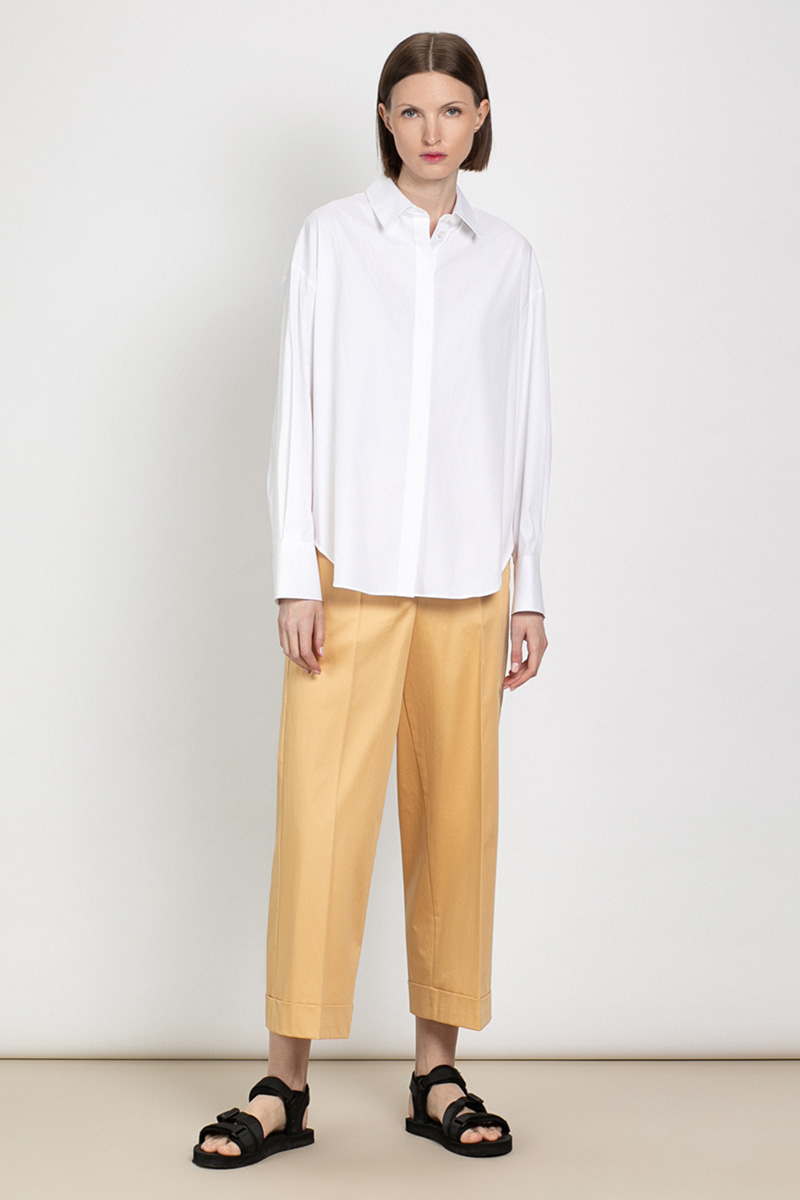 Брюки прямого свободного силуэта VASSA&Co, пол женский, цвет коричневый