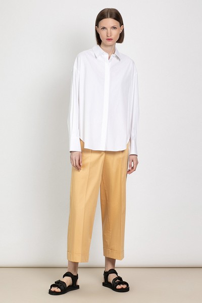 Брюки прямого свободного силуэта VASSA&Co, пол женский, цвет коричневый