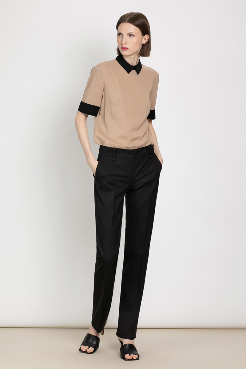 Брюки со стрелками VASSA&Co, пол женский, цвет черный