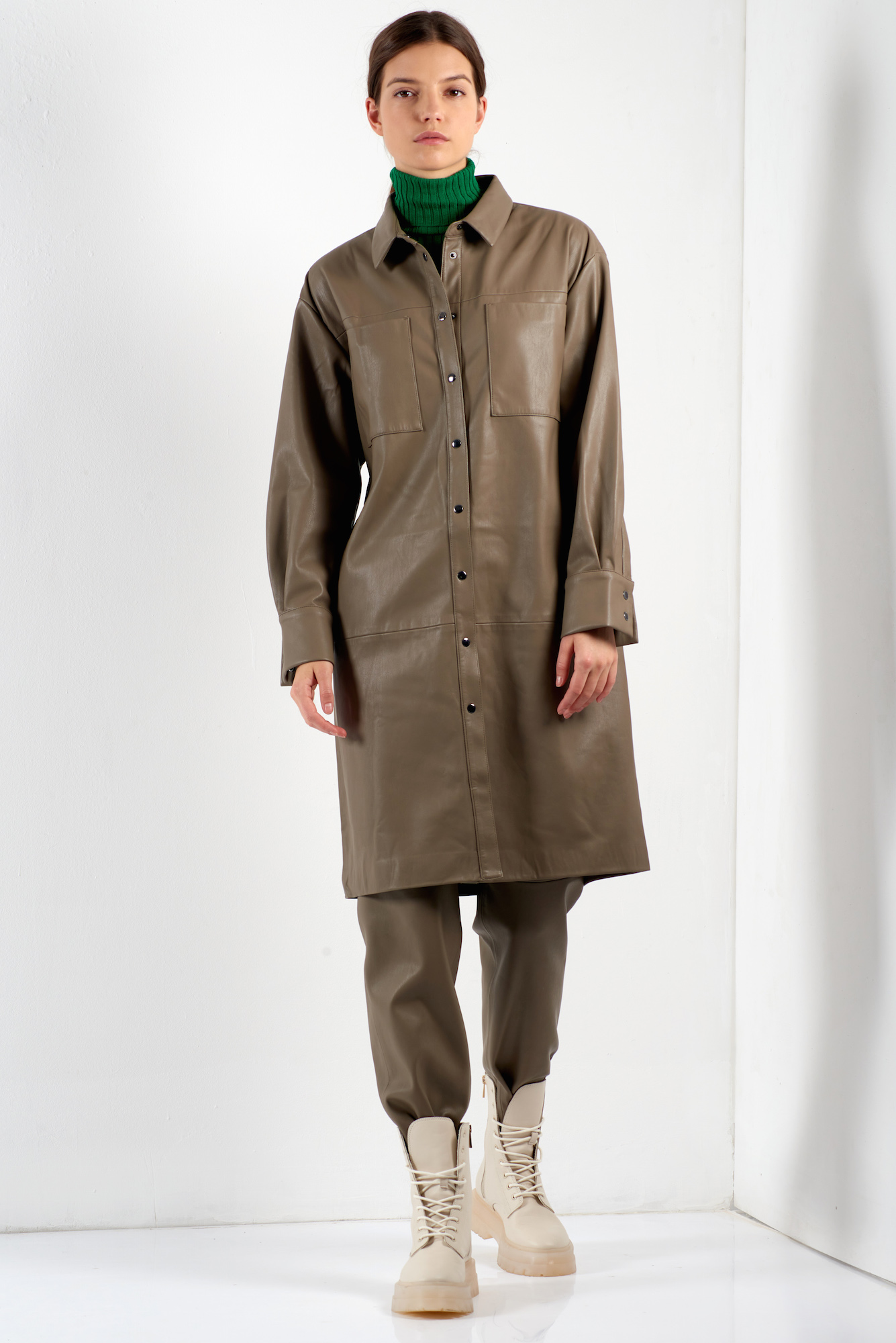 Платье из экокожи VASSA CODE, пол женский, цвет серый