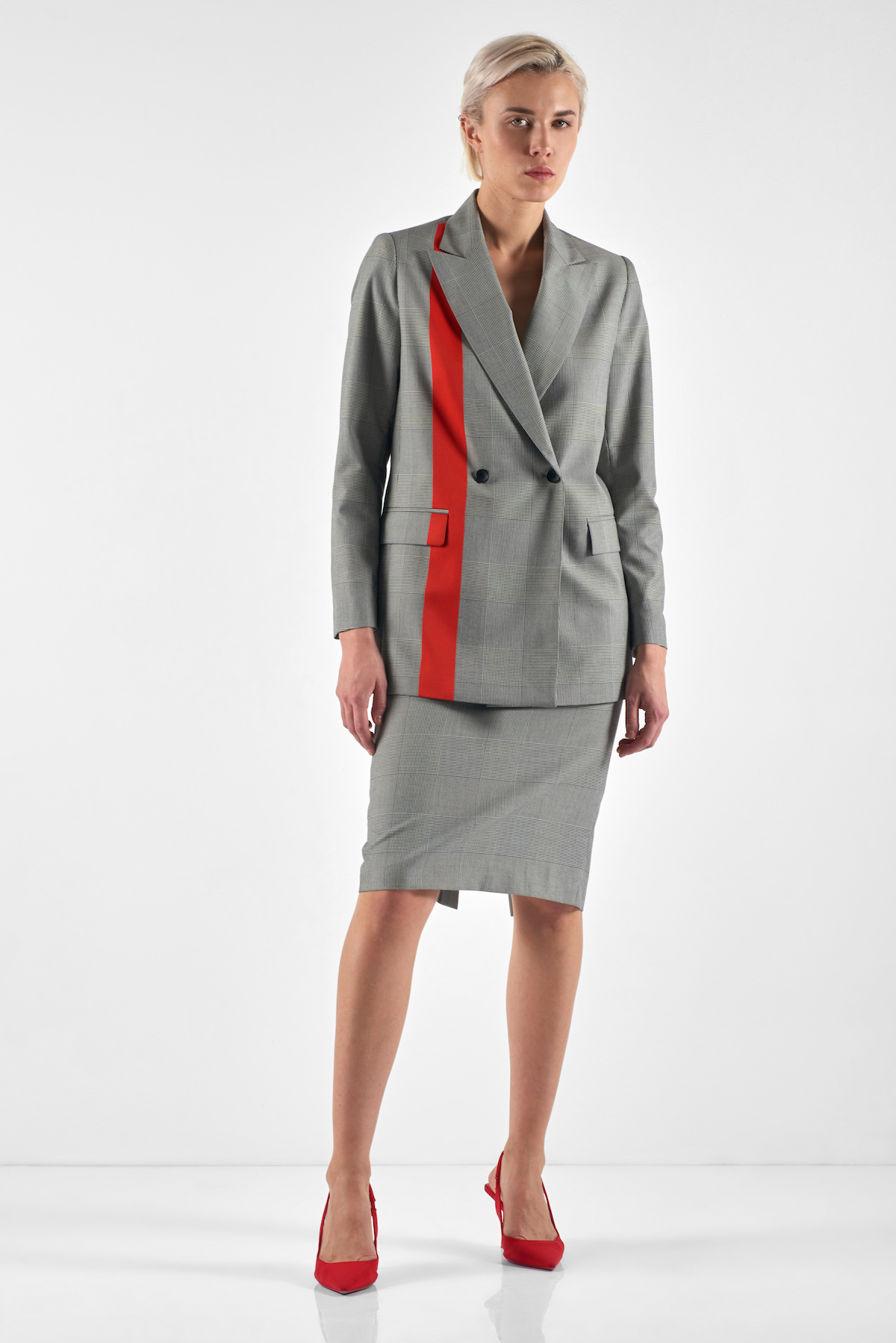 Юбка в клетку VASSA&Co, пол женский, цвет черный