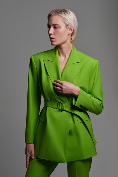 Жакет с расширенными плечами VASSA&Co, пол женский, цвет зеленый