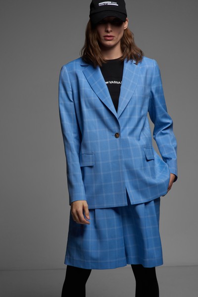 Жакет прямого кроя VASSA CODE, пол женский, цвет голубой