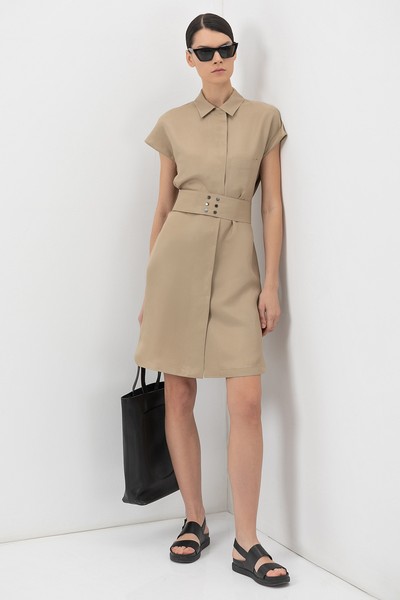 Платье со спортивными деталями VASSA&Co, пол женский, цвет бежевый