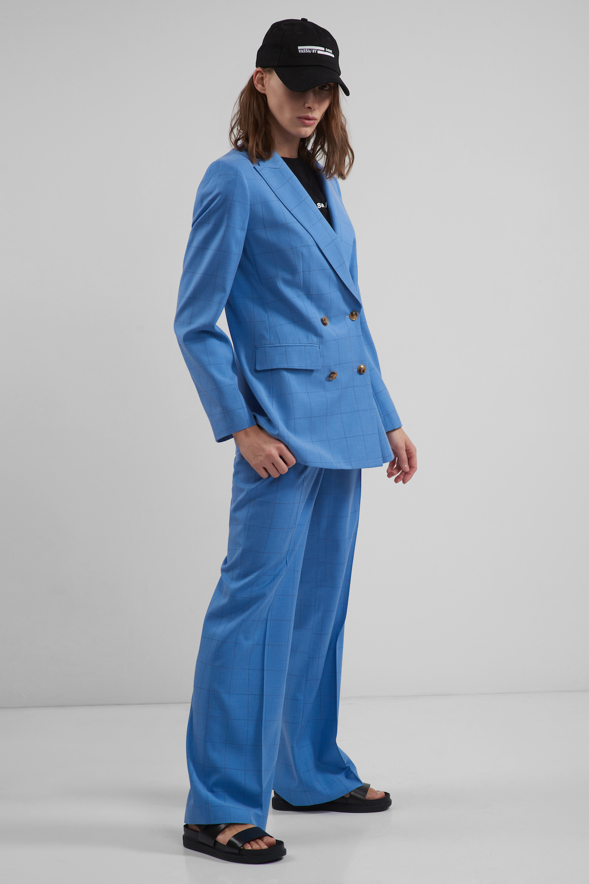 Брюки VASSA CODE, пол женский, цвет голубой