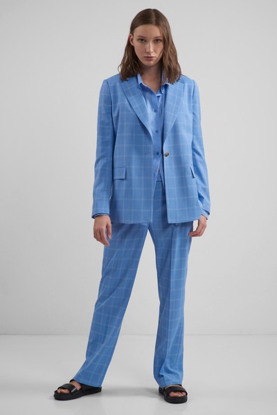 Брюки прямые VASSA CODE, пол женский, цвет голубой