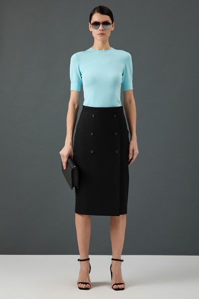 Юбка-карандаш VASSA&Co, пол женский, цвет черный