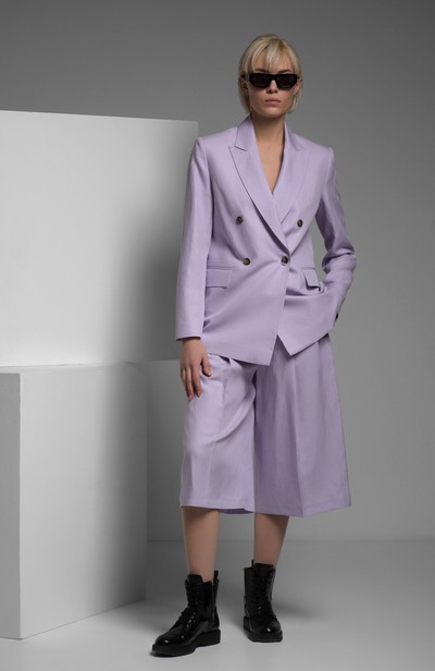 Кюлоты в сиреневом оттенке VASSA&Co, пол женский, цвет фиолетовый