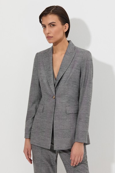 Приталенный жакет VASSA&Co, пол женский, цвет серый