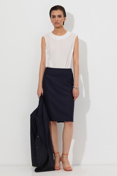 Skirt VASSA&Co, пол female, цвет синий