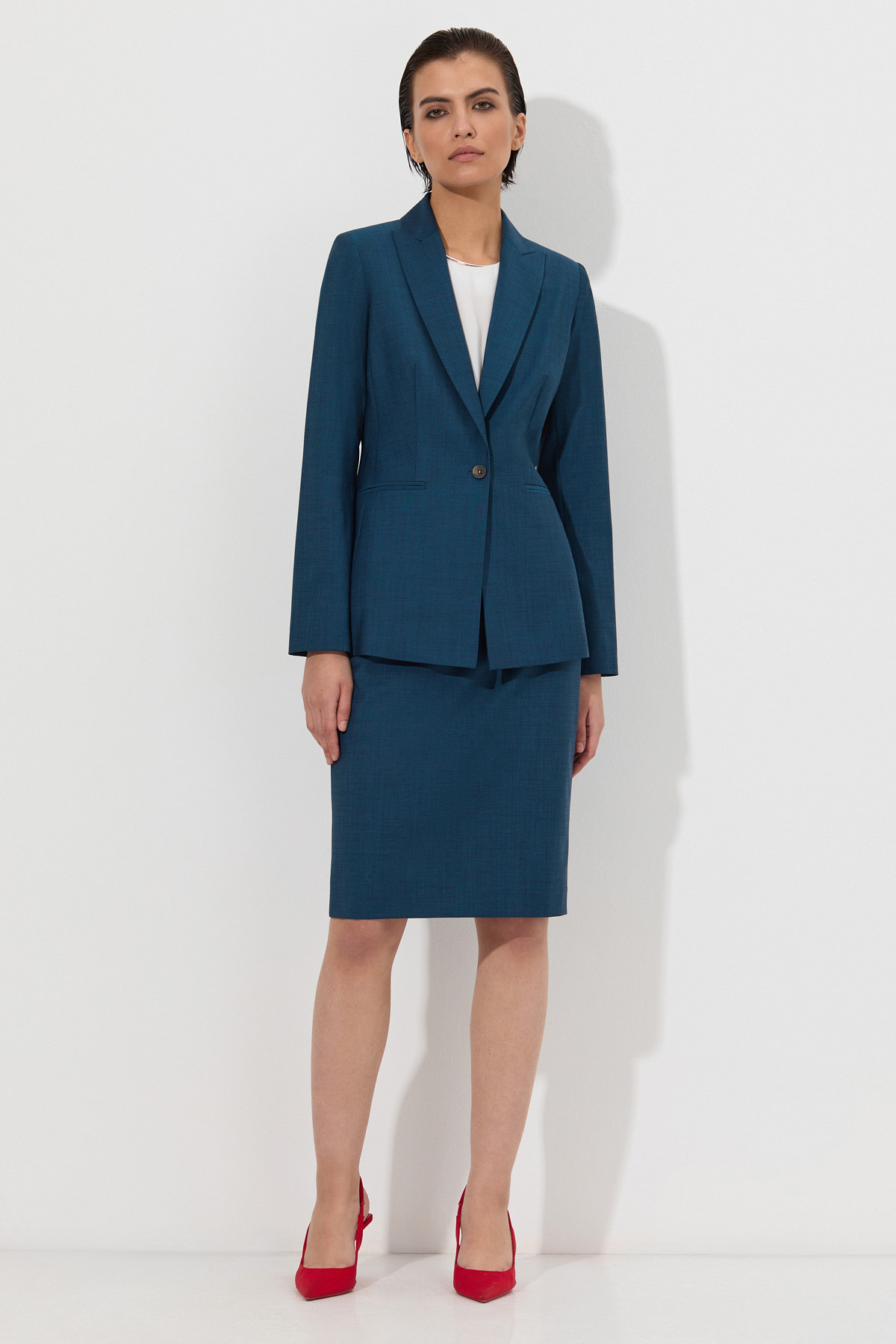 Юбка-карандаш VASSA&Co, пол женский, цвет синий