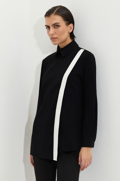 Дизайнерская блузка VASSA&Co, пол женский, цвет черный