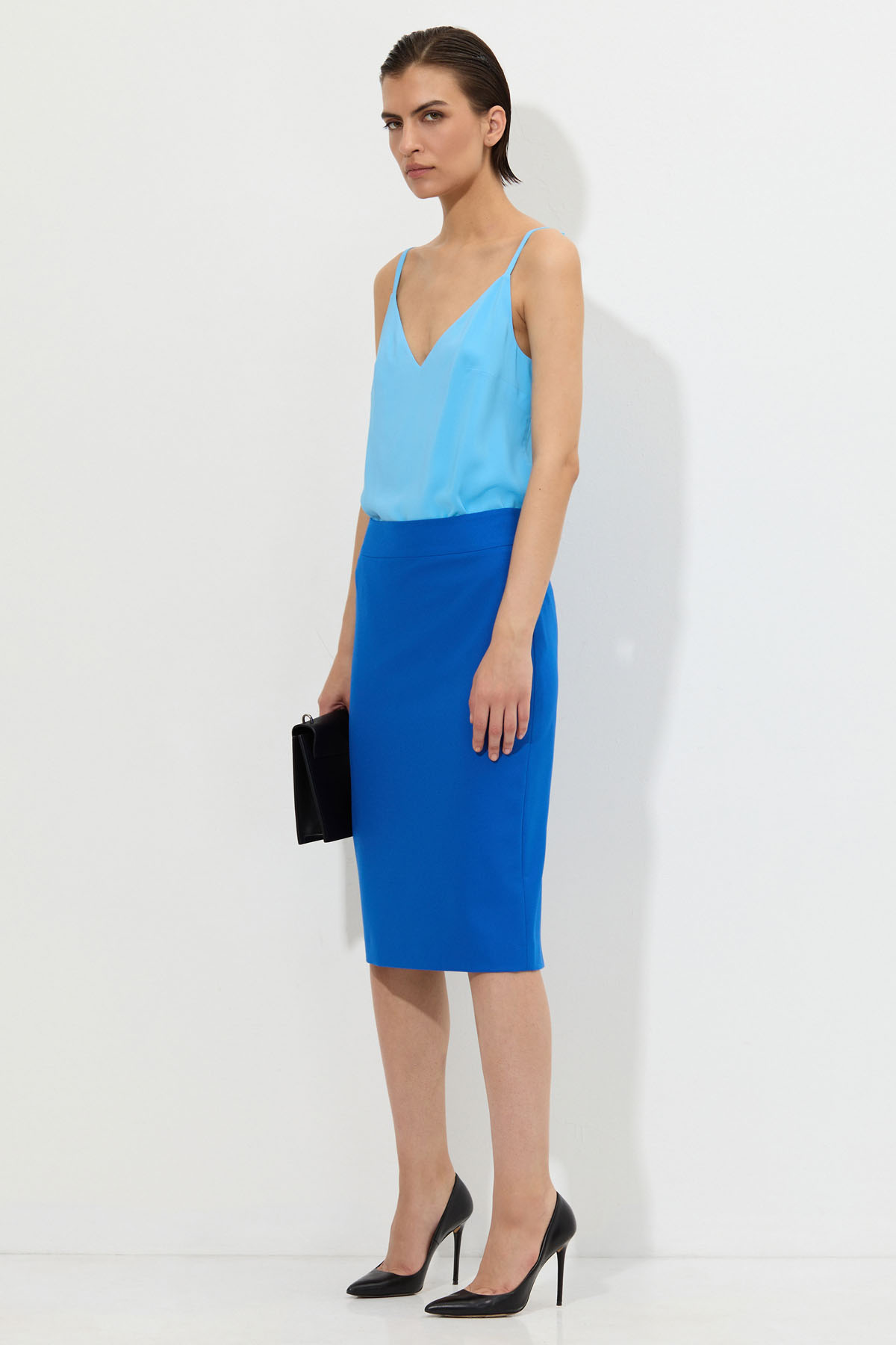 Skirt VASSA&Co, пол female, цвет синий