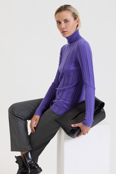 Базовая водолазка VASSA&Co, пол женский, цвет фиолетовый