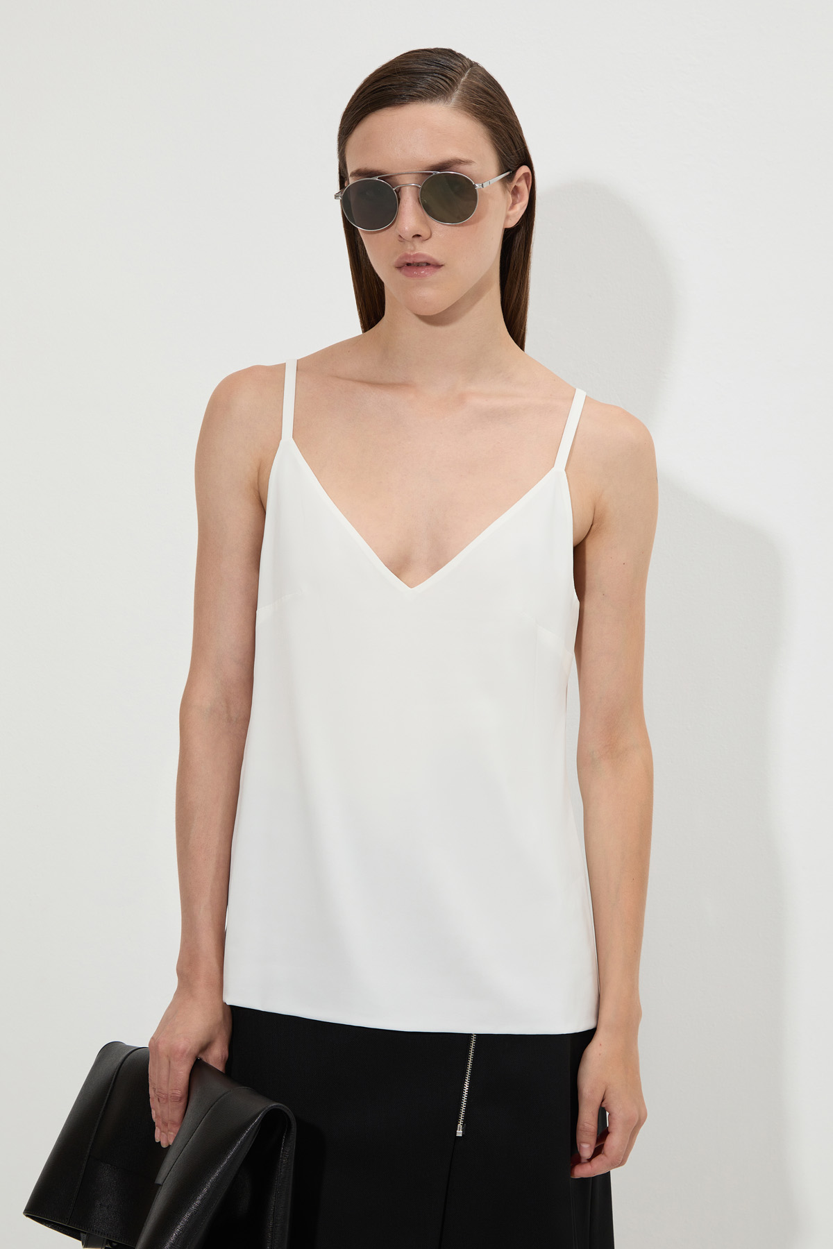 Топ в бельевом стиле VASSA&Co, пол женский, цвет белый