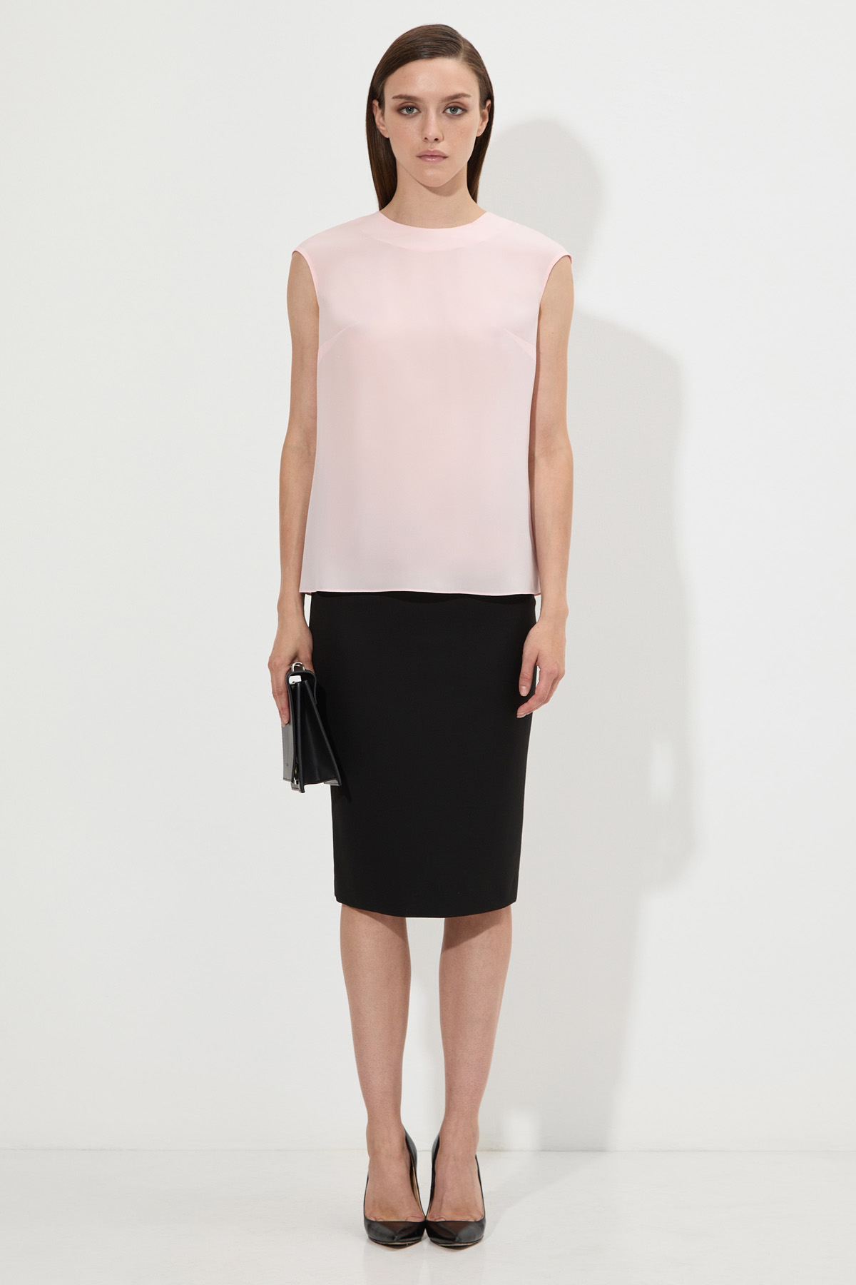 Блузка из 100% шелка VASSA&Co, пол женский, цвет розовый