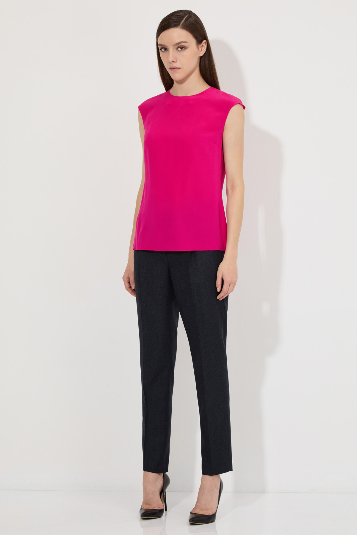 Блузка из 100% шелка VASSA&Co, пол женский, цвет розовый