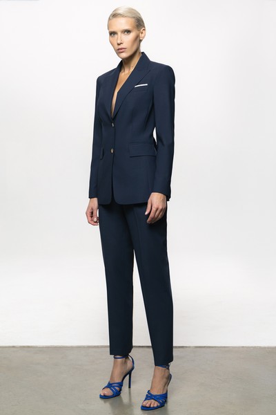 Базовый приталенный жакет VASSA&Co, пол женский, цвет синий