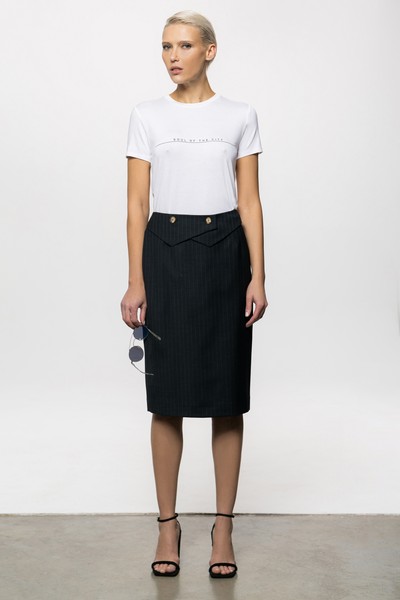 Юбка со съемной баской VASSA&Co, пол женский, цвет серый