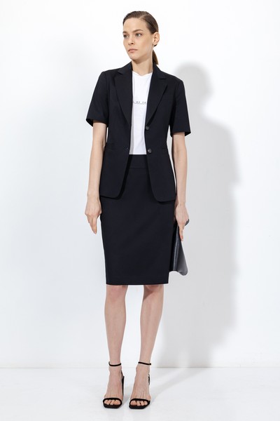 Юбка-карандаш VASSA&Co, пол женский, цвет черный