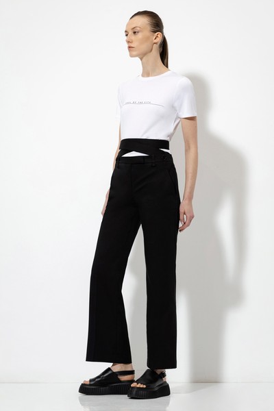 Брюки со съемной деталью VASSA&Co, пол женский, цвет черный