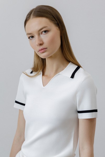 Джемпер-поло , пол female, цвет white