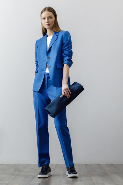 Прямые брюки со стрелками , пол женский, цвет синий