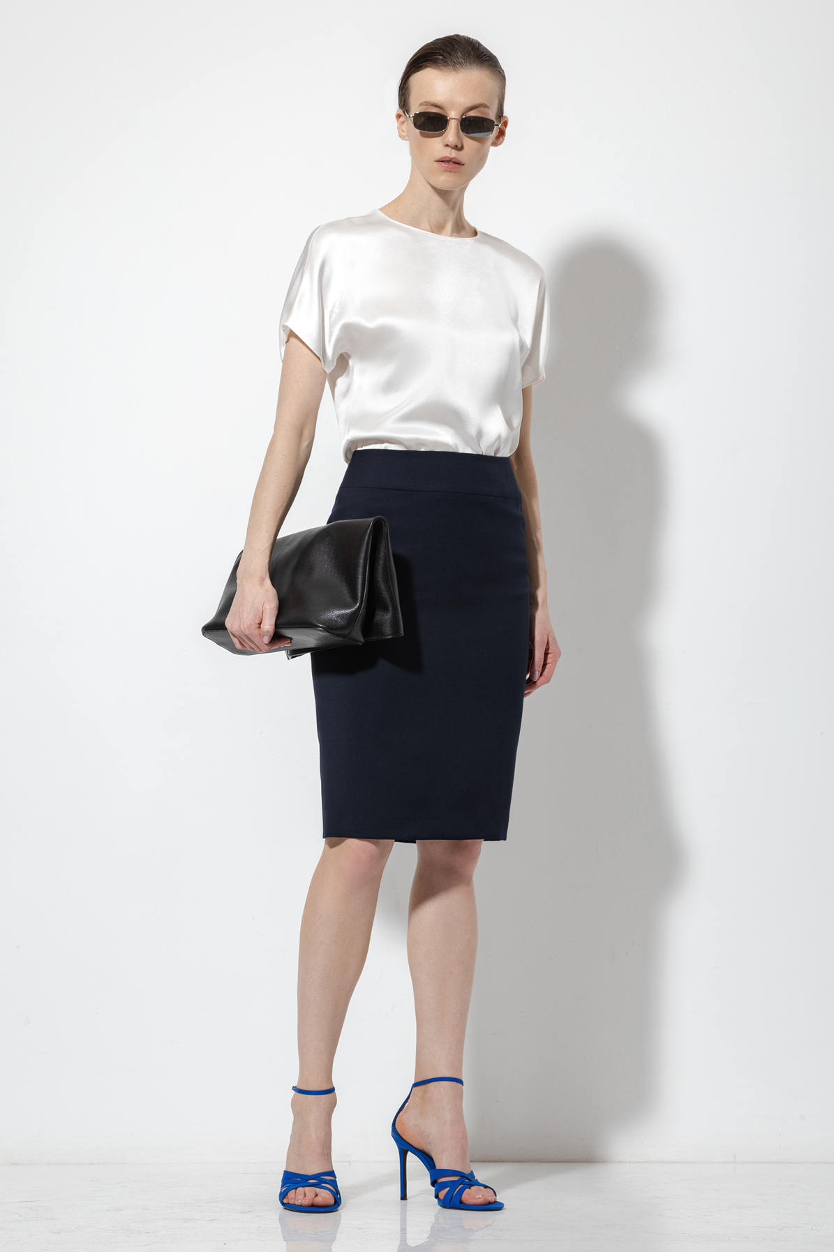 Юбка из шерсти VASSA&Co, пол женский, цвет синий