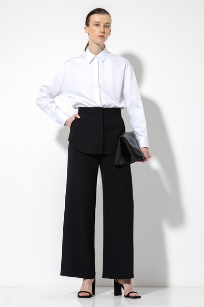 Брюки со съемной баской VASSA&Co, пол женский, цвет черный