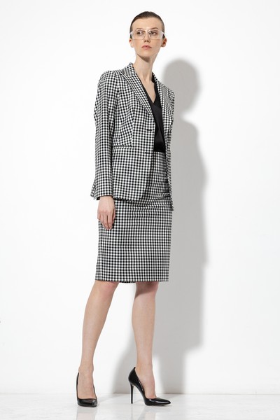 Юбка-карандаш в клетку VASSA&Co, пол женский, цвет черный