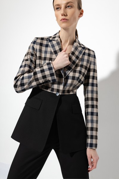 Однобортный жакет VASSA&Co, пол женский, цвет серый