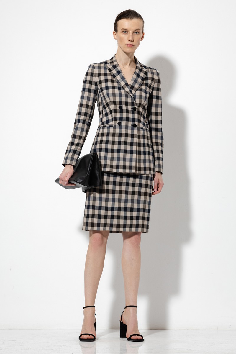 Юбка в клетку VASSA&Co, пол женский, цвет серый