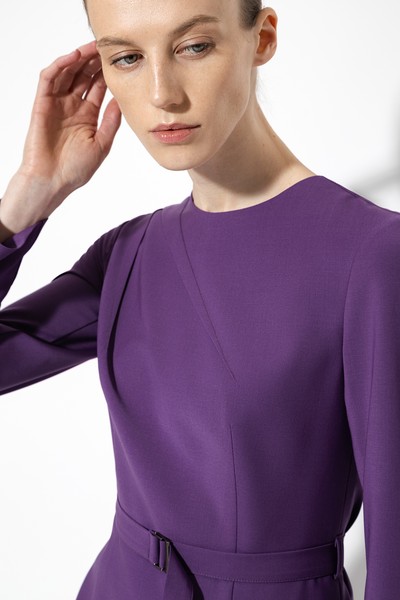 Платье-футляр с драпировкой VASSA&Co, пол женский, цвет фиолетовый