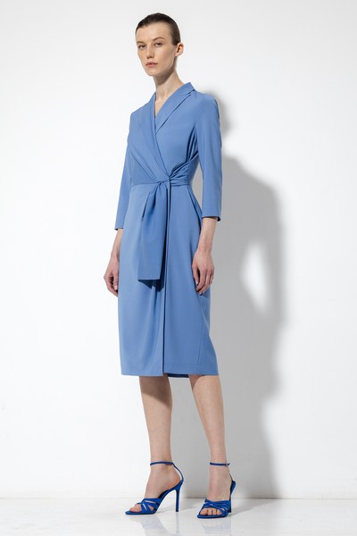 Платье на запах VASSA&Co, пол female, цвет голубой