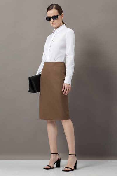 Юбка-карандаш VASSA&Co, пол женский, цвет коричневый