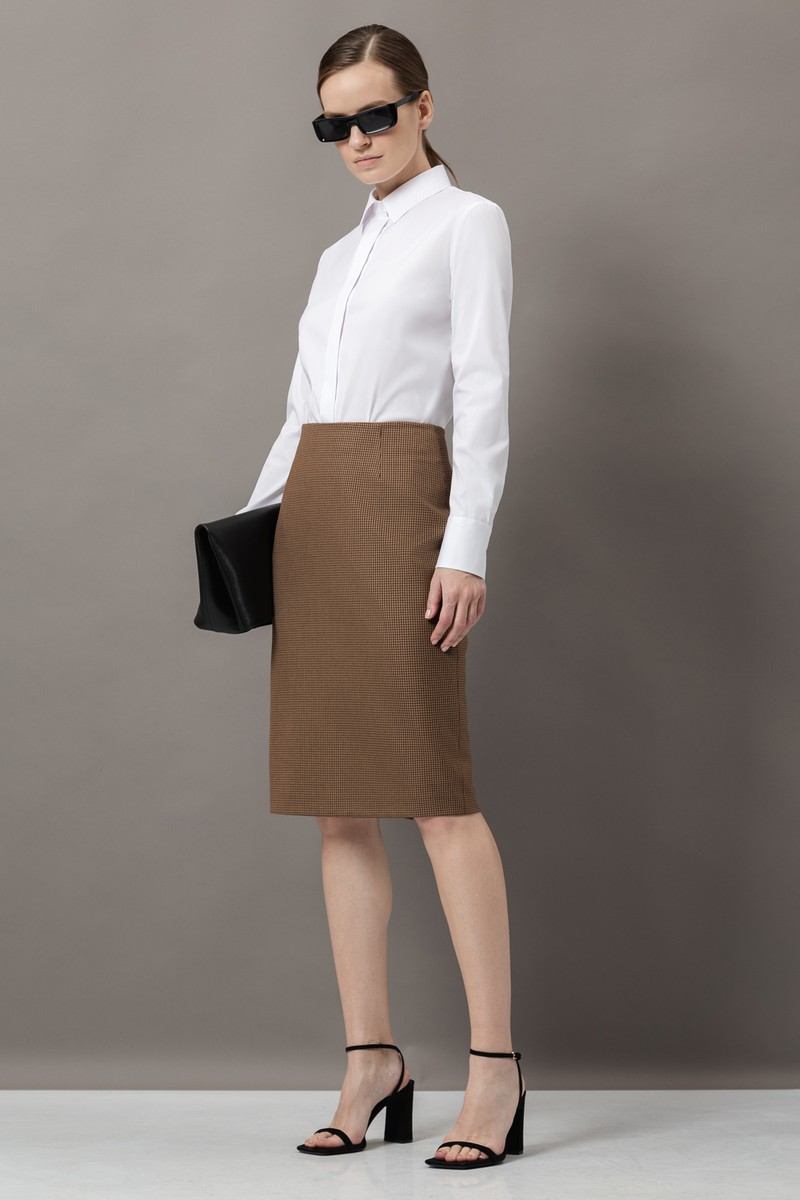 Юбка-карандаш VASSA&Co, пол женский, цвет коричневый