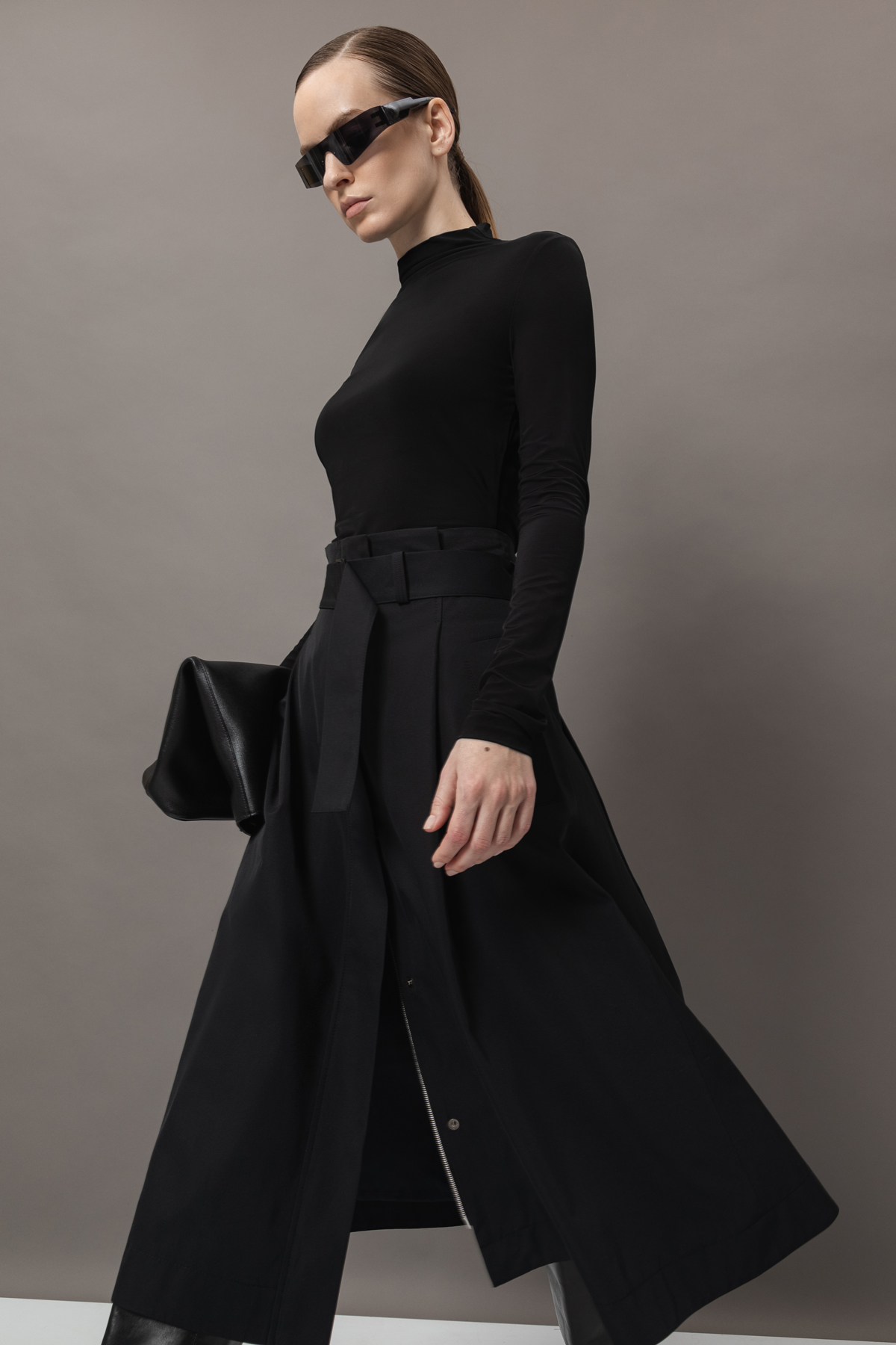 Юбка с молнией , пол female, цвет black