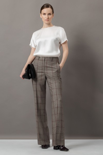 Брюки из шерсти VASSA&Co, пол женский, цвет серый