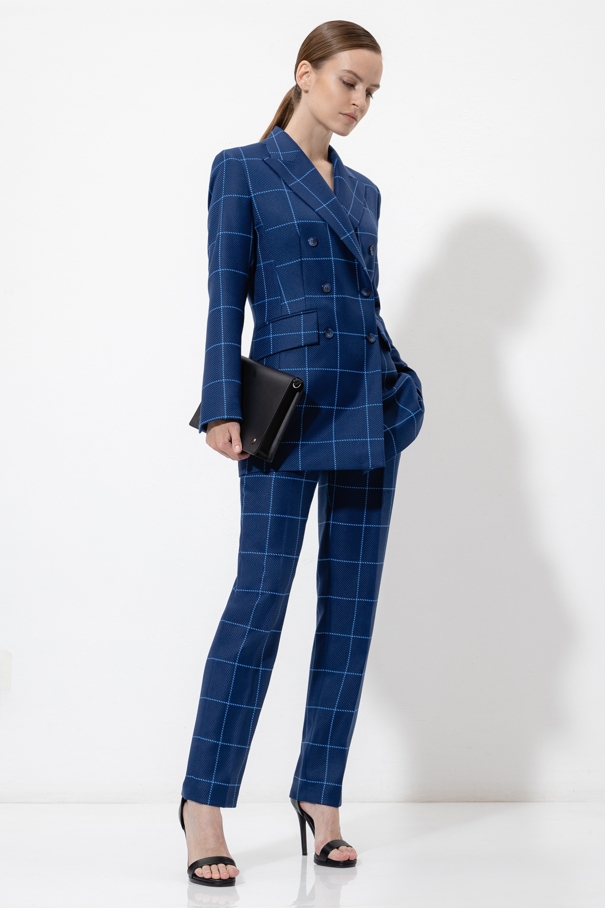 Жакет в клетку VASSA&Co, пол женский, цвет синий