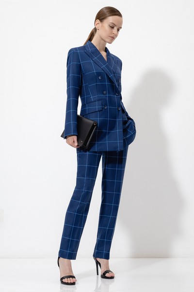 Жакет в клетку VASSA&Co, пол женский, цвет синий