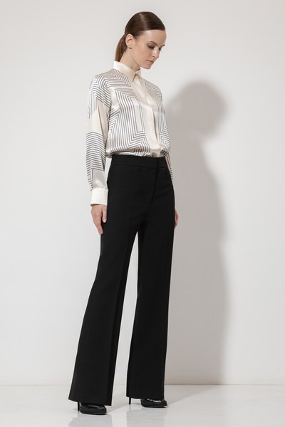 Брюки с застроченными стрелками VASSA&Co, пол женский, цвет черный