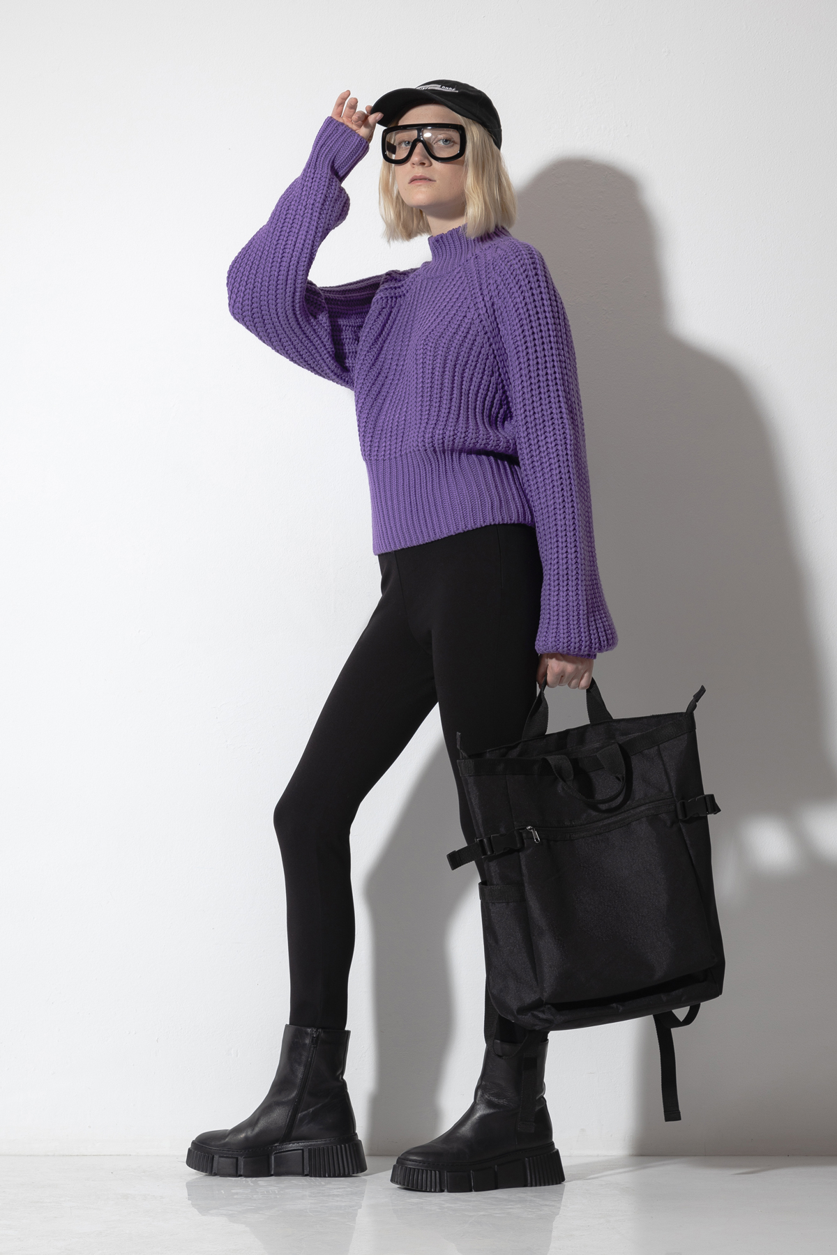 Джемпер крупной вязки VASSA CODE, пол женский, цвет фиолетовый