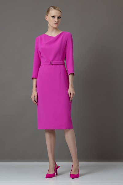 Платье с асимметричным вырезом VASSA&Co, пол женский, цвет розовый