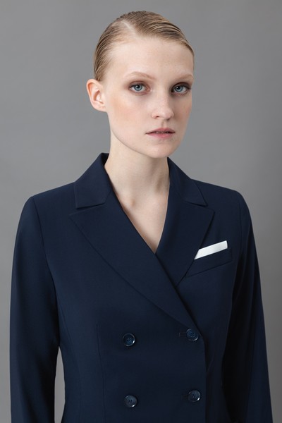 Двубортный жакет VASSA&Co, пол женский, цвет синий