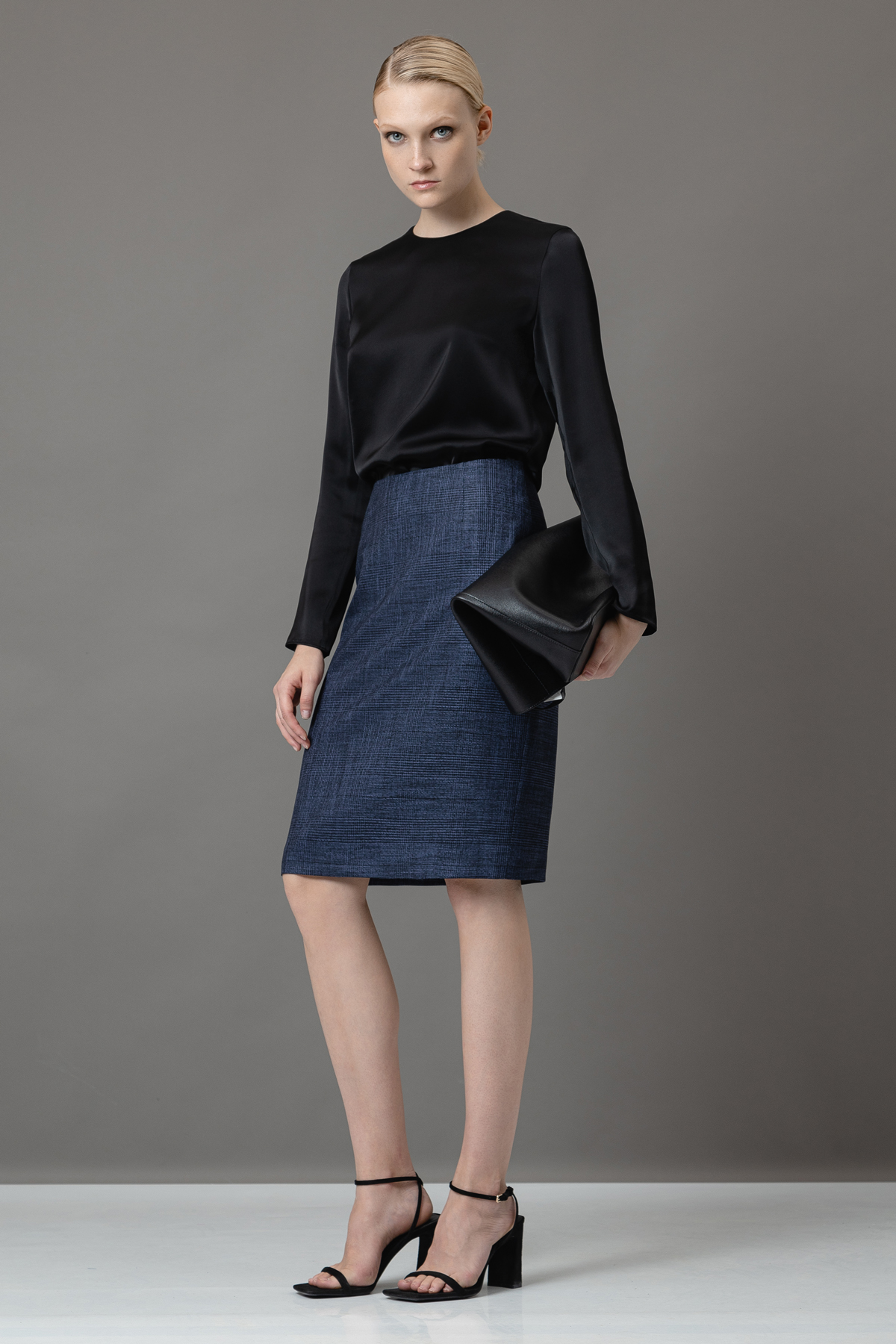 Юбка в клетку VASSA&Co, пол женский, цвет синий