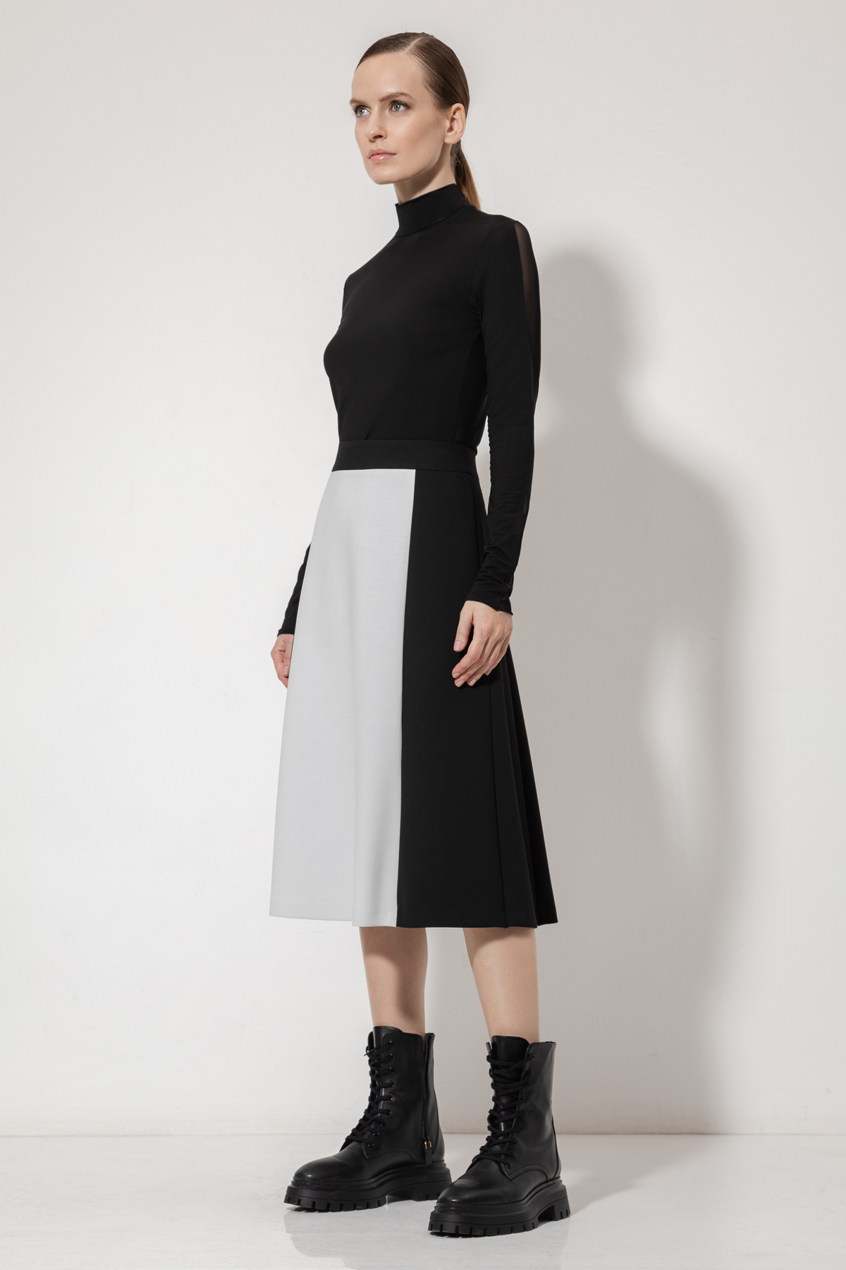 Юбка с хлопком VASSA&Co, пол female, цвет black