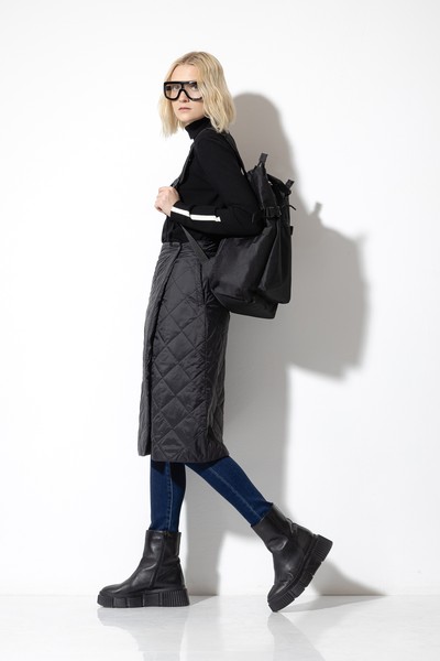 Стеганая юбка VASSA CODE, пол женский, цвет черный